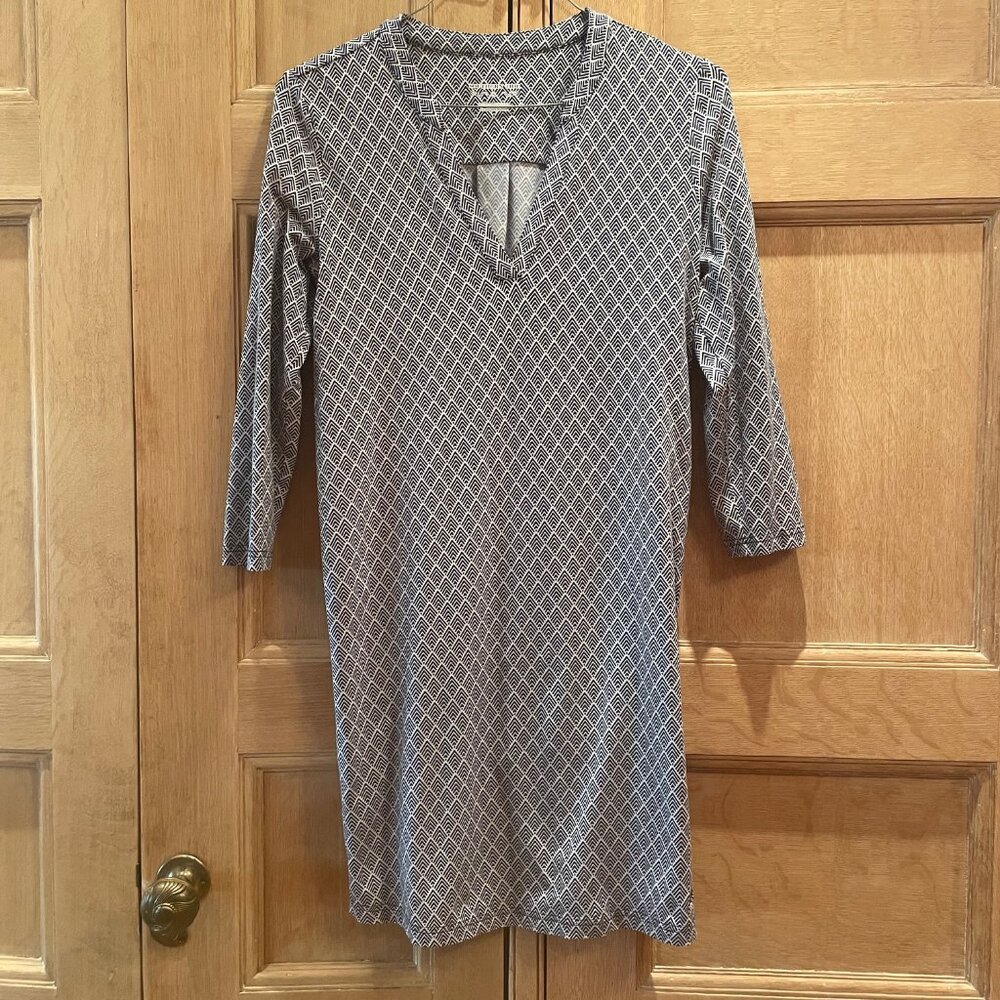 Southern Tide Casual Dress, Navy Blue and White, Size S